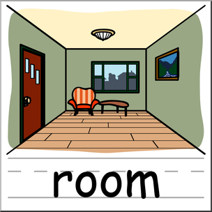 Clip Art: Basic Words: Room Color Labeled