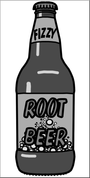 Clip Art: Root Beer Grayscale