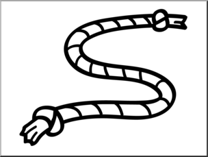 Clip Art: Basic Words: Rope B&W Unlabeled