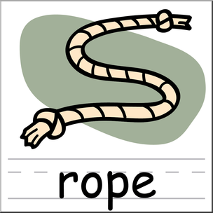 Clip Art: Basic Words: Rope Color Labeled
