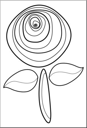Clip Art: Rose 4 B&W