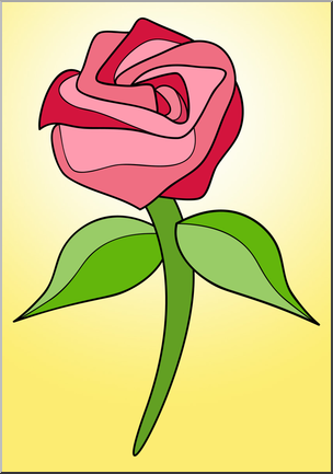 Clip Art: Rose 6 Color 1