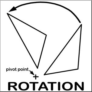 Clip Art: Geometry Illustration: Rotation B&W