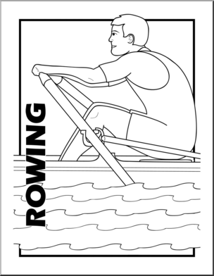Clip Art: Rowing B&W