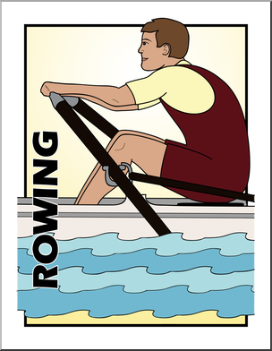 Clip Art: Rowing Color
