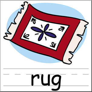 Clip Art: Basic Words: Rug Color Labeled