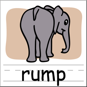 Clip Art: Basic Words: Rump Color Labeled