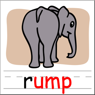 Clip Art: Basic Words: -ump Phonics: Rump Color