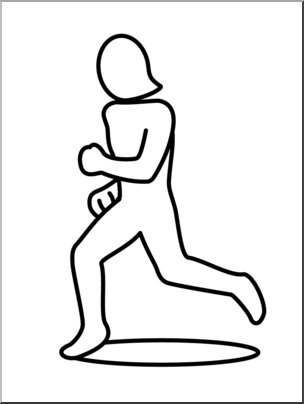 Clip Art: Simple Exercise: Running B&W