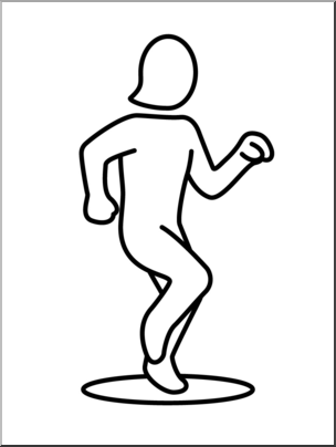 Clip Art: Simple Exercise: Running In Place B&W