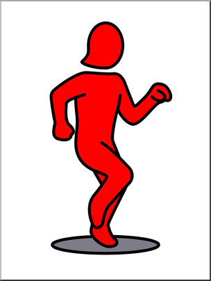 Clip Art: Simple Exercise: Running In Place Color