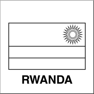 Clip Art: Flags: Rwanda B&W