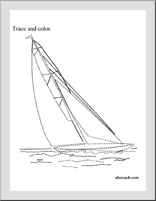 Trace and Color: Sailboat