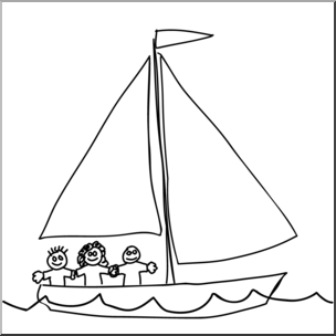 Clip Art: Sailboat 2 B&W
