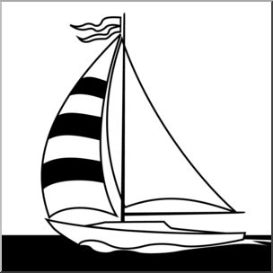 Clip Art: Sailboat B&W