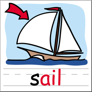 Clip Art: Basic Words: -ail Phonics: Sail Color
