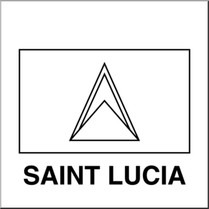 Clip Art: Flags: Saint Lucia B&W