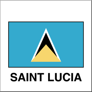 Clip Art: Flags: Saint Lucia Color