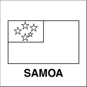 Clip Art: Flags: Samoa B&W