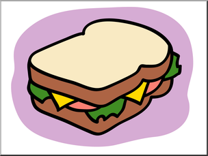 Clip Art: Basic Words: Sandwich Color Unlabeled