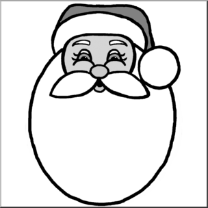 Clip Art: Santa 2 Grayscale