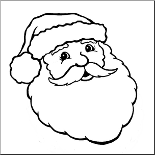 Clip Art: Santa 1 B&W