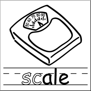 Clip Art: Basic Words: -ale Phonics: Scale B&W