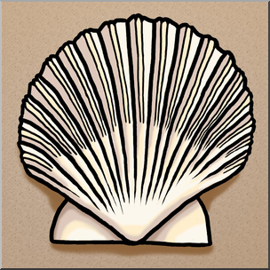 Clip Art: Seashells: Scallop Shell Color