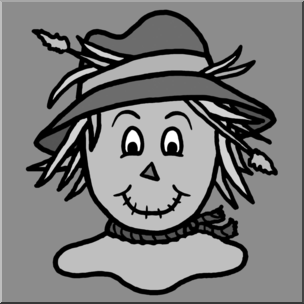 Clip Art: Scarecrow 3 Grayscale