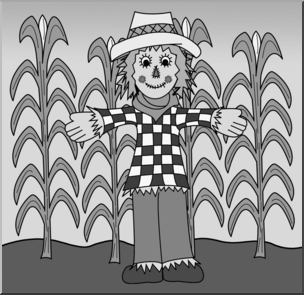 Clip Art: Scarecrow 2 Grayscale
