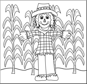 Clip Art: Scarecrow 2 B&W