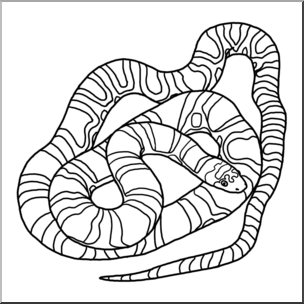 Clip Art: Scarlet Snake B&W