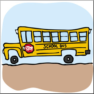Clip Art: School Bus 2 Color