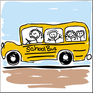 Clip Art: School Bus 3 Color
