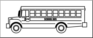 Clip Art: School Bus 4 B&W