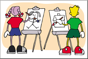 Clip Art: Cartoon School Scene: Classroom 04 Color