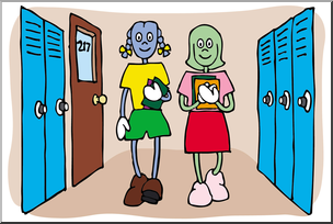 Clip Art: Cartoon School Scene: Classroom 05 Color