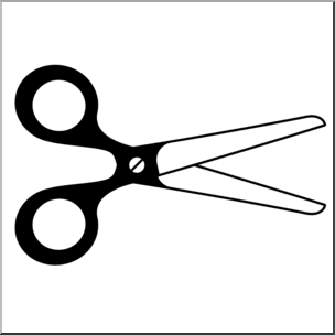Clip Art: Scissors 1 Open B&W