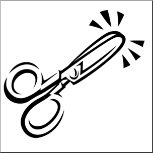 Clip Art: Scissors 2 Closed B&W