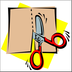 Clip Art: Scissors: Cutting Straight Color