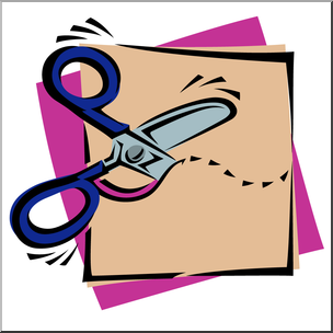 Clip Art: Scissors: Cutting Wavy Color