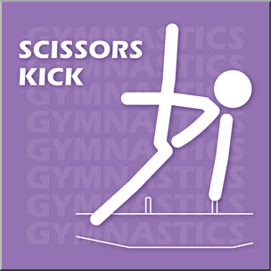 Clip Art: Gymnastics: Scissors Kick Color