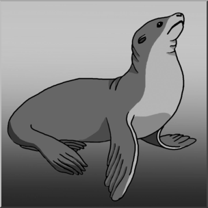 Clip Art: Sea Lion Grayscale