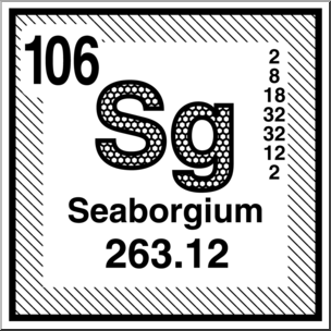 Clip Art: Elements: Seaborgium B&W