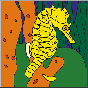 Clip Art: Fish: Seahorse Color