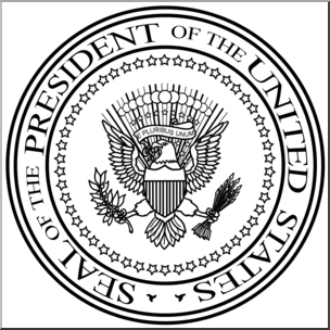 Clip Art: Seal of the President of the United States B&W