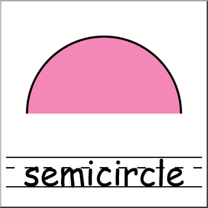 Clip Art: Shapes: Semicircle Color Labeled
