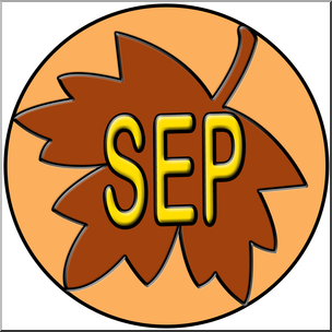 Clip Art: Month Icon: September Color