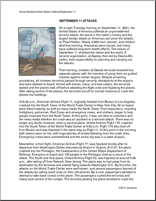Comprehension: September 11 Attacks (middle/high school) | Abcteach