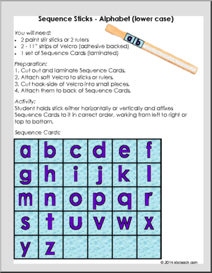 Sequence Sticks: Alphabet (lower case)